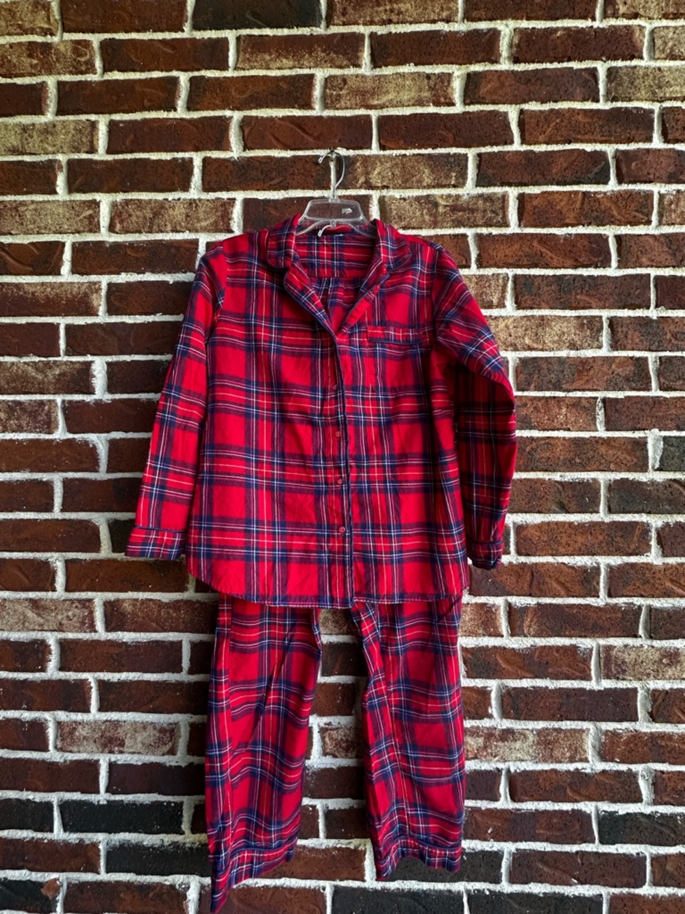 Women’s  Red Plaid Flannel Pajama Set